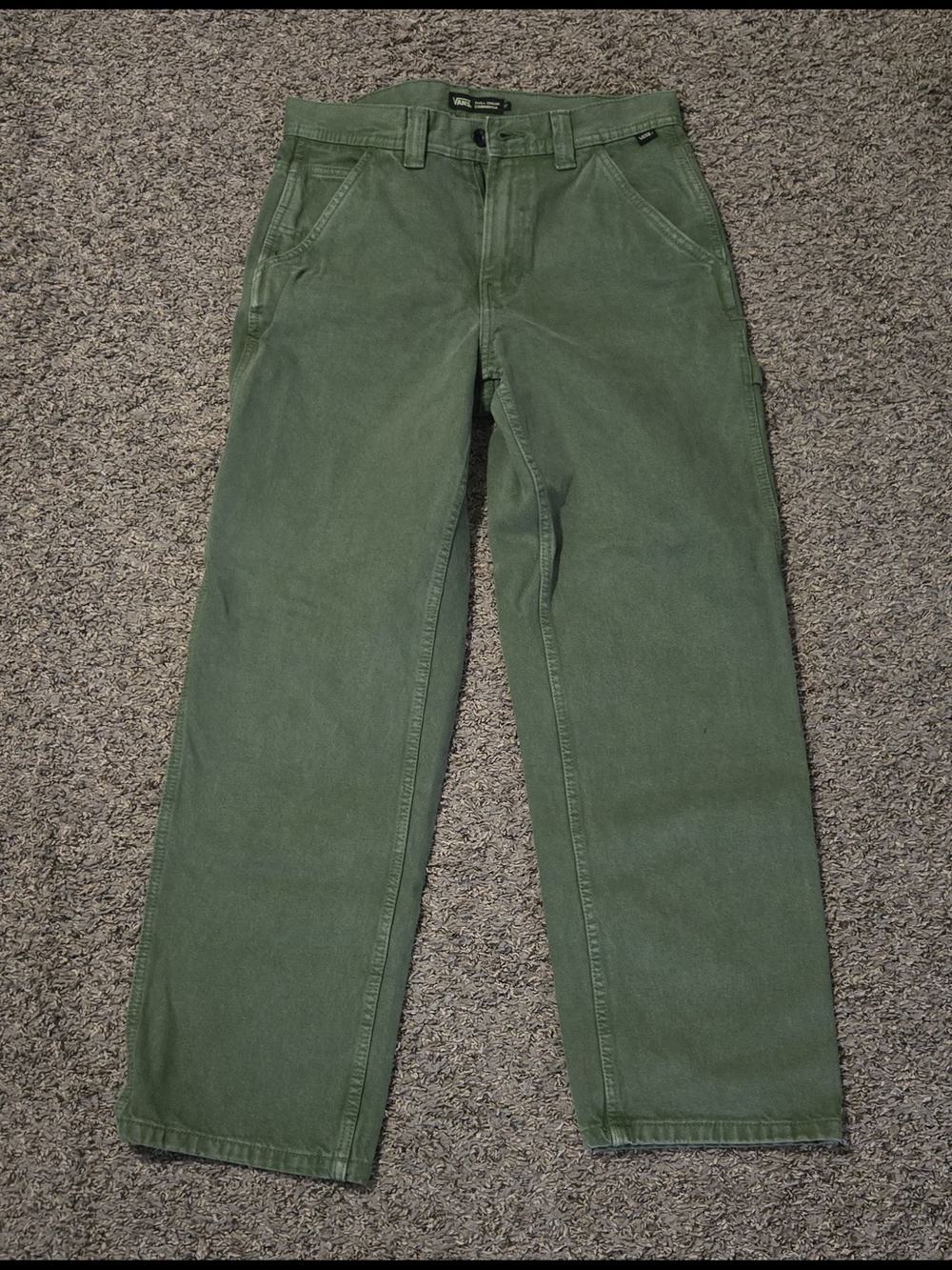 Vans Men's Olive Green Relaxed Work Jeans